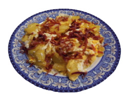 Revuelto de patatas y jamón